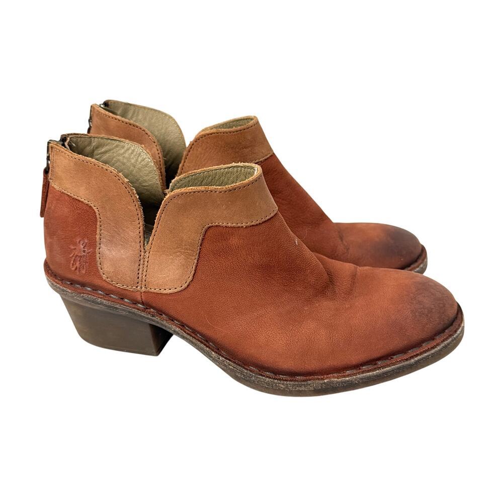 Fly London Boots Womens Size 8 Ankle Zip Bootie Brown Leather Dias Dias892fly 39